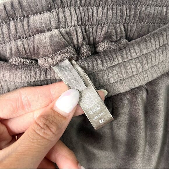 Skims Pants Women’s 2X Light Taupe Brown Velour Wide Leg Plus Size - Picture 4 of 7